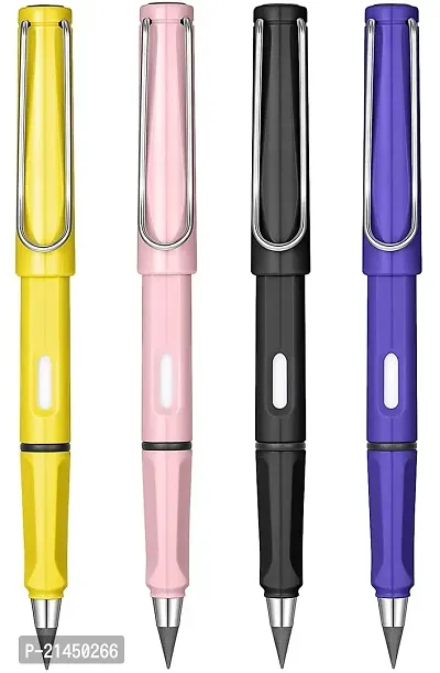 4PCS Inkless Pencil Reusable Everlasting Pencil with Eraser