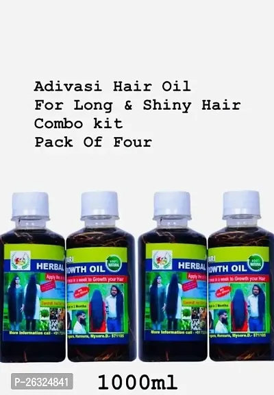 Adivasi Organic Hair Oil Pack Of 4 1000 Ml