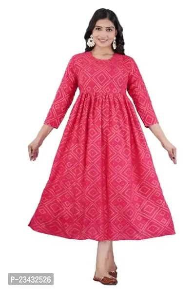 Women's Maternity Kurti for Feeding Zippers/Gown (X-Large, Pink)-thumb0
