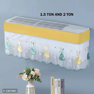 Air Conditioning Dust Cover Embroidery Designer And Raning Mood Ac Cover For Indoor Split Ac 1.5 And 2.0 Ton (97 X 31 X 21 .5Cm )-thumb0