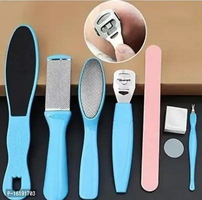 Pedicure Tools Kit 8 in 1, Foot Scrubber Set Foot File Callus Remover Prevent Dead Skin Foot Skin Care Tool Set-thumb0