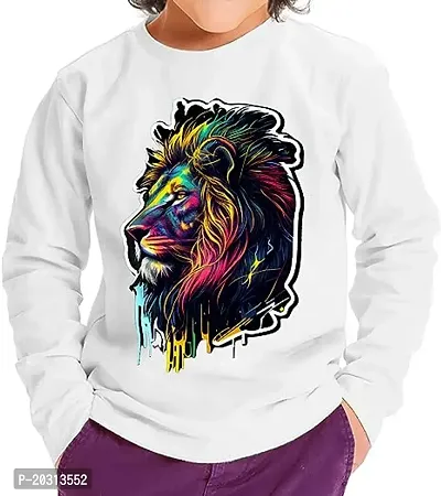 Colorful Lion Toddler Long Sleeve Printed Polyester T-Shirt-thumb0