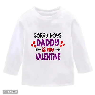 GIFTSBALA  Its My First Valentine Day | My First Valentine Day with Mumma and Papa | Valentine Day Special Dress White Full Sleeve Cotton Tshirts for Ndew Born Baby74-thumb0