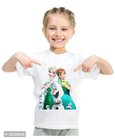 GIFTSBALA Baby`s for Causal Half Sleeve printed polyester t-shirt  (Frozen)-thumb0