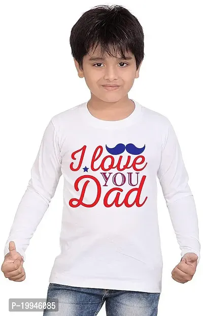 GIFTSBALA  I Love You Dad | Papa White Full Sleeve Cotton T-Shirts for Baby Kids61