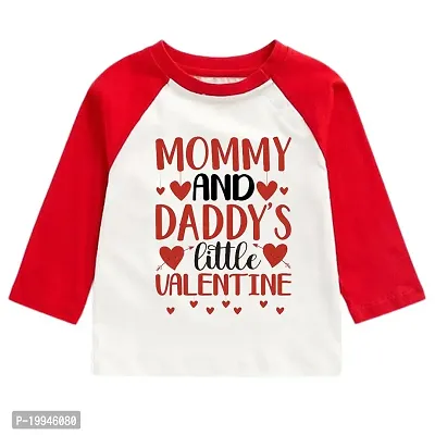 GIFTSBALA  Mommy and Daddys Little Valentine | Valentine Dress | Red and White Baseball Raglan Full Sleeve Valentine T-Shirts(B283)52