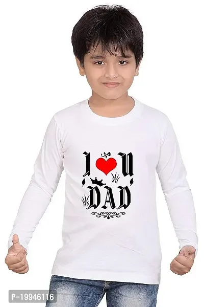 GIFTSBALA  I Love Dad Papa Kids Gifting Cotton Round Neck Unisex Full Sleeve T-Shirt 33