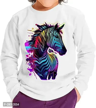 GIFTSBALA Neon Zebra Toddler Long Sleeveprinted polyester t-shirt - Printed Kids printedpolyester t-shirt - Cool Design Long Sleeve Tee