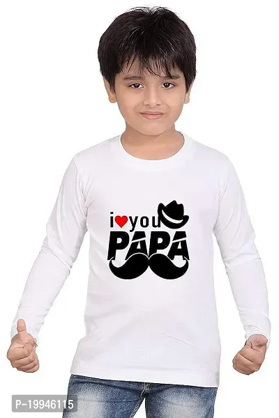 GIFTSBALA  Boys and Girls I Love Papa Kids Gifting Cotton Round Neck Unisex Full Sleeve T-Shirt Dress32