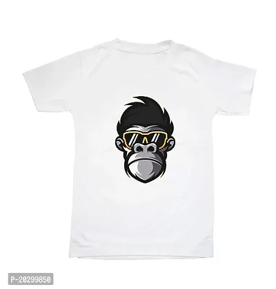 GIFTSBALA Half Sleeve T Shirt for Boys/Kids with Monkey Comfortable printed polyester Fabric-thumb0