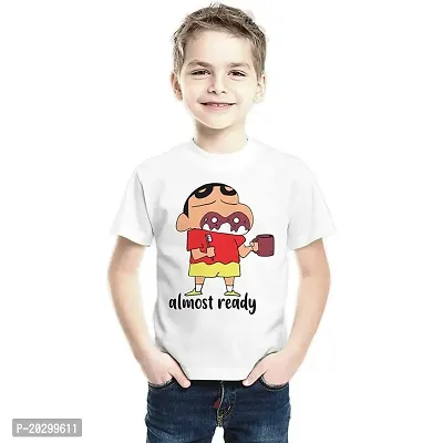 GIFTSBALA The Printpack Boys Shinchan Cartoon printed polyester t-shirt  Half Sleeve Round Neck-thumb0