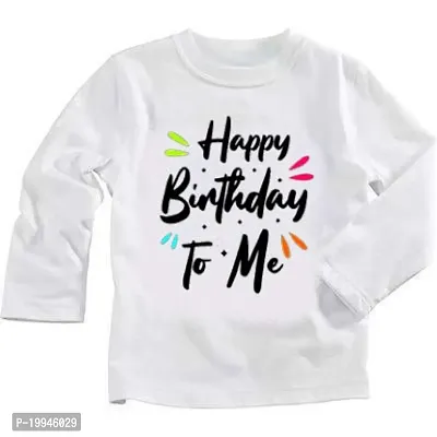 GIFTSBALA  Boys and Happy Birthday Kids Gifting Cotton Round Neck Unisex Full Sleeve T-Shirt White12