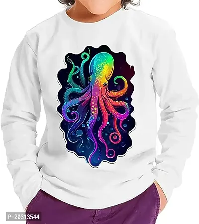 GIFTSBALA Octopus Toddler Long Sleeveprinted polyester t-shirt - Colorful Kids printedpolyester t-shirt - Cool Long Sleeve Tee-thumb0