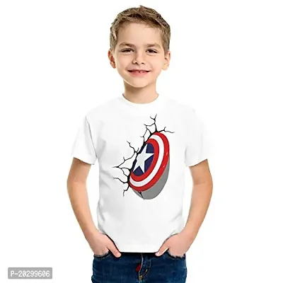 GIFTSBALA The Printpack Captain America Shield Logo Kids Matte printed polyester t-shirt   printed polyester t-shirt  (Boys/Girls)