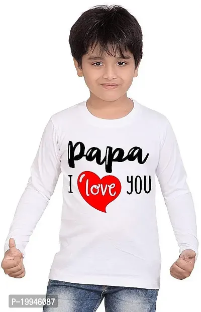 GIFTSBALA  Dad I Love You | Papa I Love You White Full Sleeve Cotton T-Shirts for Baby Kids63-thumb0