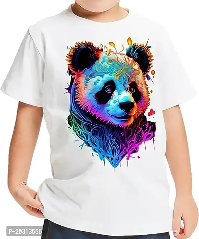 GIFTSBALA Panda Neon Toddlerprinted polyester t-shirt - Unique Design Kids printedpolyester t-shirt - Illustration Tee Shirt for Toddler-thumb0