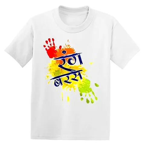 GIFTSBALA Rang Barse | Happy Holi | Rango Magar Pyar Se | Bura Na Mano Holi Hai Holi Dress Half Sleeve Tshirts(B296)51