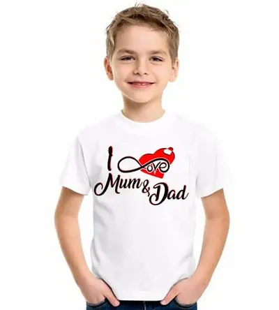 I LOVE MOM DAD PRINTED T-SHIRT FOR KIDS