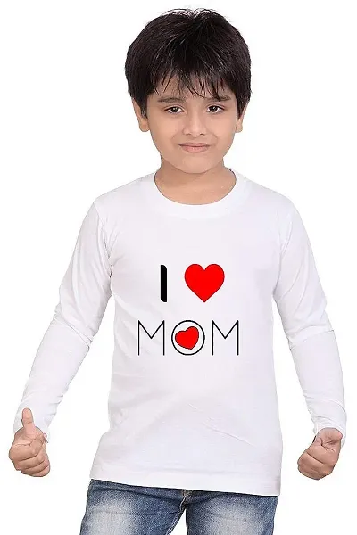 GIFTSBALA I Love Mom Kids Gifting Round Neck Unisex Full Sleeve T-Shirt White16