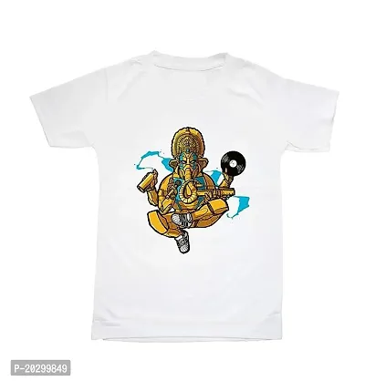 GIFTSBALA Half Sleeve T Shirt for Boys/Kids with Lord Ganesh Comfortable printed polyester Fabric