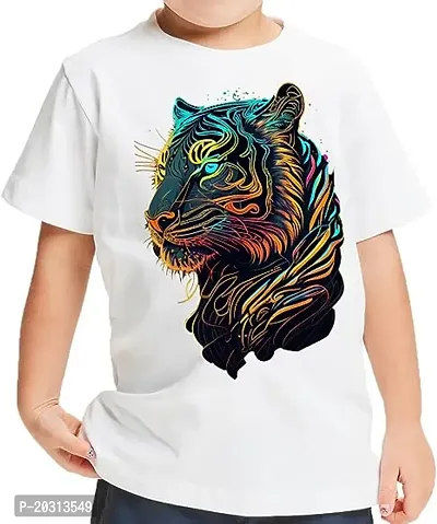 GIFTSBALA Cool Tiger Toddlerprinted polyester t-shirt - Animal Kids printedpolyester t-shirt - Graphic Tee Shirt for Toddler