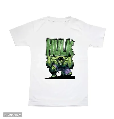 GIFTSBALA Half Sleeve T Shirt for Boys/Kids with Comfortable printed polyester Fabric White