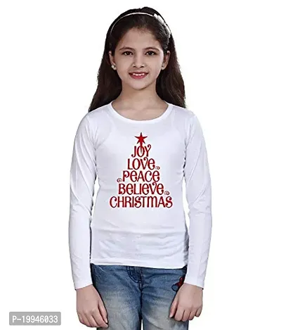 GIFTSBALA  Merry Christmas Santa Claus White Graphic Printed Cotton Round Neck Kids Unisex|Boys|Men Full Sleeve T-Shirt17-thumb0