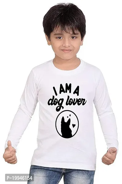 GIFTSBALA  I Am A Dog Lover White Graphic Printed Drifit Dotnet Sportswear Round Neck Kids Unisex Full Sleeve T-Shirt02