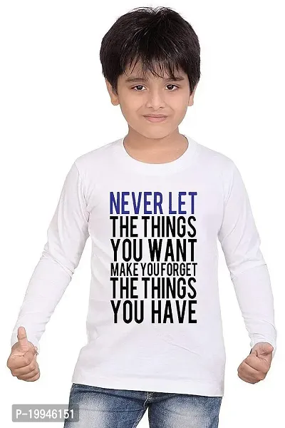 GIFTSBALA  Never Let The Things White Graphic Printed Drifit Dotnet Sportswear Round Neck Kids Unisex Full Sleeve T-Shirt99
