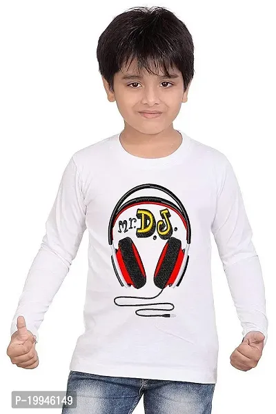 GIFTSBALA  Mr. DJ White Graphic Printed Drifit Dotnet Sportswear Round Neck Kids Unisex Full Sleeve T-Shirt94