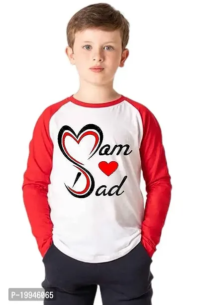 GIFTSBALA  Mom and Dad | I Love My Mom  Dad red and White Raglan Baseball Full Sleeve Cotton Kids T-Shirts for Baby Boy and Girl (B225)64