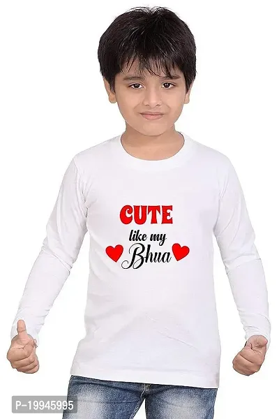 GIFTSBALA  Boys and Girls Cute Like Bua Bhua Kids Gifting Cotton Round Neck Unisex Full Sleeve T-Shirt Dress77