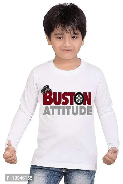 GIFTSBALA  Buston Attitude White Graphic Printed Drifit Dotnet Sportswear Round Neck Kids Unisex Full Sleeve T-Shirt03