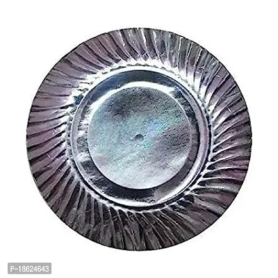 Disposable Silver Paper Pattal Round Plate - 8 Inches (Pack Of 50 Pieces), For Office, House Party, Restaurants, Picnic, Dinner Lunch Party Pack Of 50-thumb0