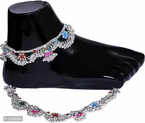 Shimmering Silver Alloy  Anklet For Women-thumb0