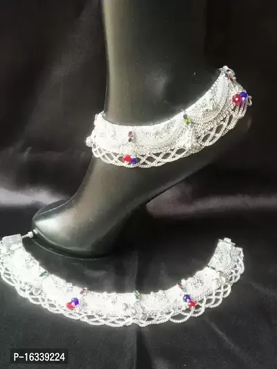 Shimmering Silver Alloy  Anklet For Women