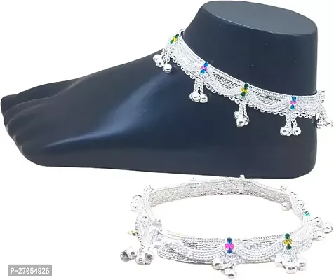 silver plated fancy anklet ( payal ) for women/girls Alloy Anklet-thumb3