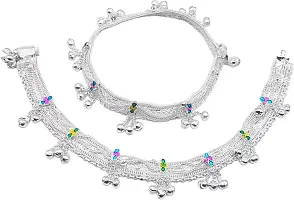 silver plated fancy anklet ( payal ) for women/girls Alloy Anklet-thumb3