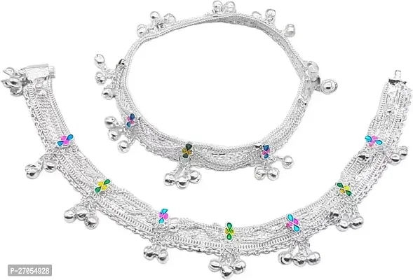 silver plated fancy anklet ( payal ) for women/girls Alloy Anklet-thumb4