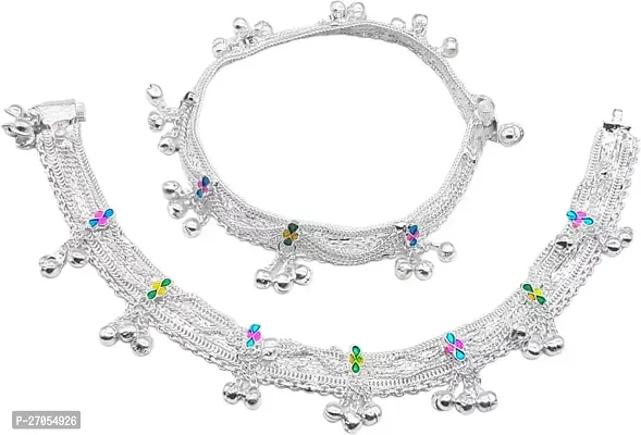 silver plated fancy anklet ( payal ) for women/girls Alloy Anklet-thumb5