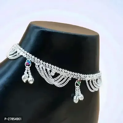 silver plated fancy anklet ( payal ) for women/girls Alloy Anklet-thumb2