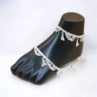 silver plated fancy anklet ( payal ) for women/girls Alloy Anklet-thumb2