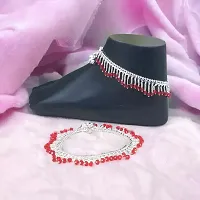 Traditional Ethnic Fashion Foot Jewellery Red Latcon Painjan Payal Alloy-thumb3