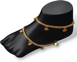 Traditional Ethnic Fashion Foot Jewellery Gold Plated Ghungroo Painjan Payal Alloy-thumb3