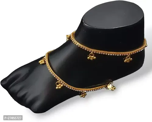 Traditional Ethnic Fashion Foot Jewellery Gold Plated Ghungroo Painjan Payal Alloy-thumb4