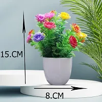 Classic Plastic Solid Artificial Flowers  Vases Pot Pack of 3-thumb2
