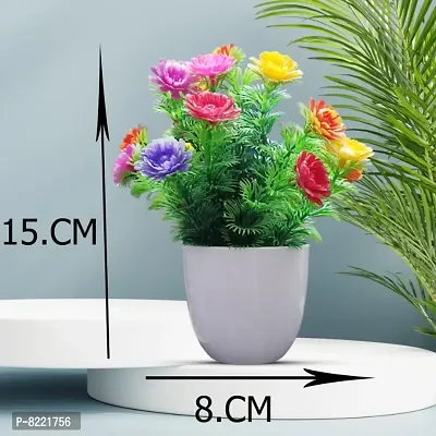 Classic Plastic Solid Artificial Flowers  Vases Pot Pack of 3-thumb3