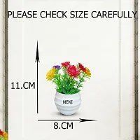 Neki Set of 4 Perfect Multicolor Wild Artificial Flower Piece, Bonsai Wild Artificial Plant with Pot-thumb1