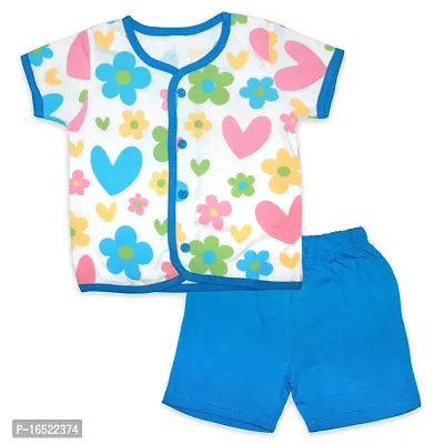 Fabulous Blue Cotton Printed T-Shirts with Shorts For Boys-thumb0