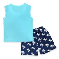 Fabulous Blue Cotton Printed T-Shirts with Shorts For Boys-thumb1